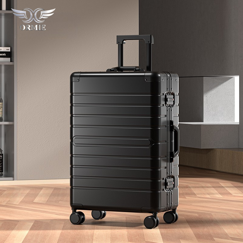All Aluminum Magnesium Alloy Luggage - High-End Business Travel Suitcase Set with 20 Inch Boarding Case & 24 Inch Main Bag