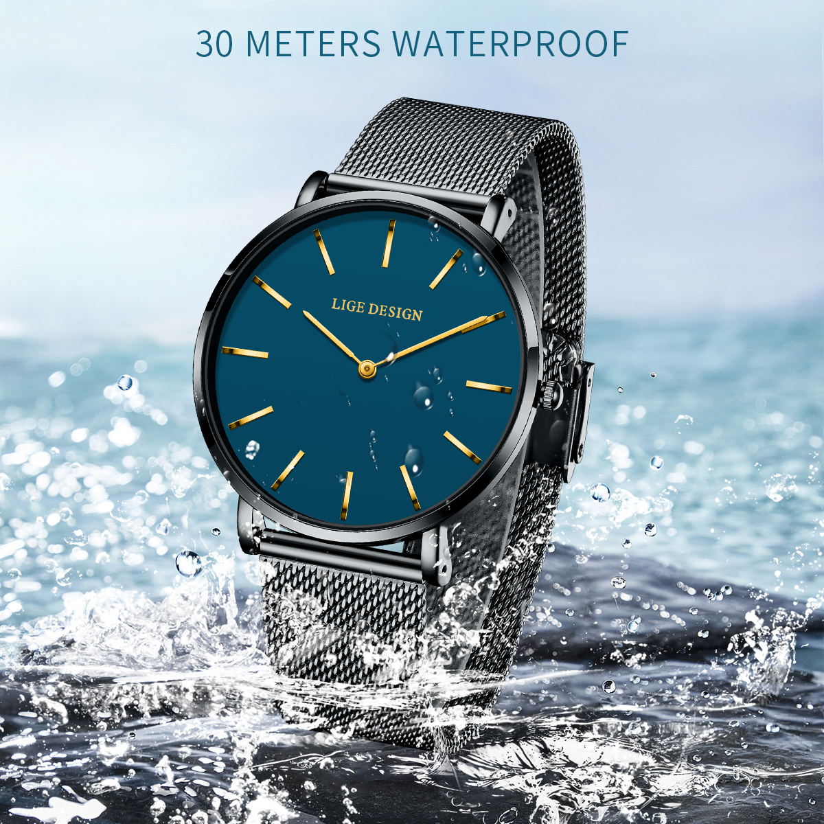 LIGE watch men's universal watch men's and women's same holiday gifts High-end watches, waterproof watches