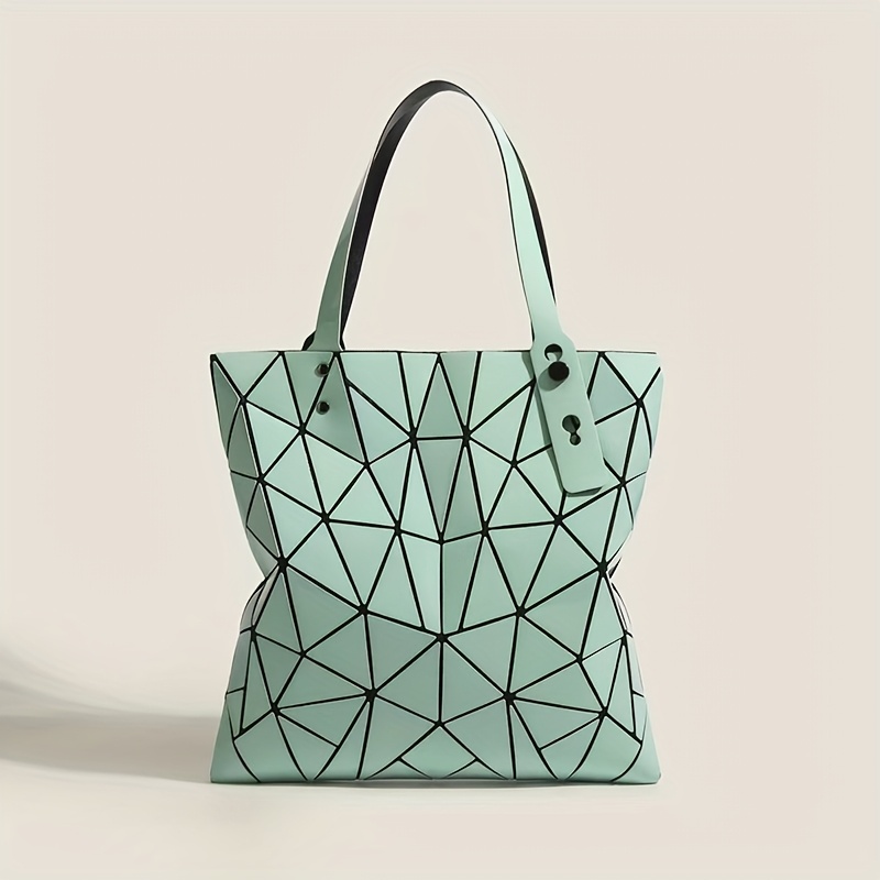 Shoulder Clutch Bags crossbody Women's tote bag 2025 handbag trendy geometric splicing diamond grid tote bag versatile flower hand-held single ha