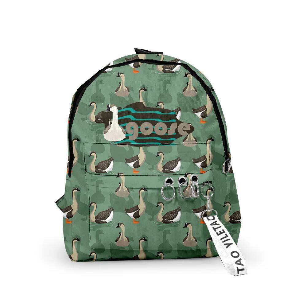 Fashion Novelty Goose element Boys/Girls pupil School Bags 3D Print Keychains Oxford Waterproof Cute Small Backpacks