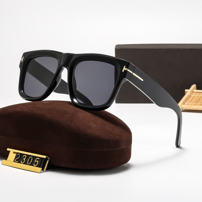 Brand Designer Sunglasses Gold T Square Frame For Men Women Sunglass Luxury UV400 Eyewear Fashion Goggle ladies vintage Eyeglasses With Box 5 Colors FT2305