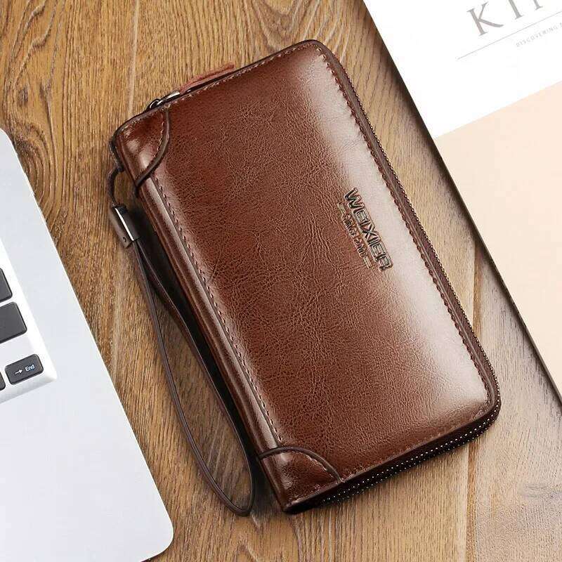 Men's Casual Clutch Men Functional Long Wallets Photo Bank Card Holder Purse for Male Note Compartment Phone Pockets bags