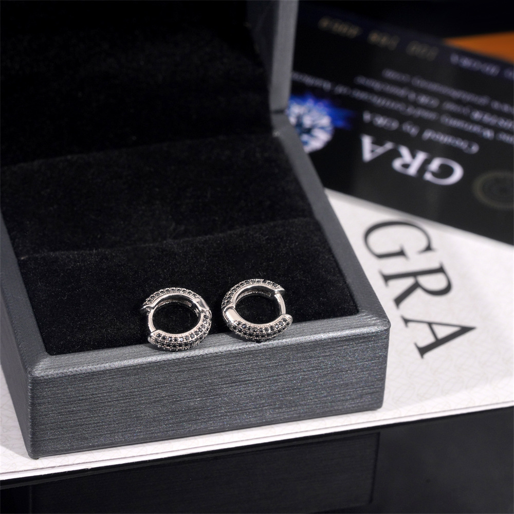 Hoop Earring Moissanite Jewelry Gold Plated 925 Sterling Silver Iced Out VVS Diamond Moissanite Earrings