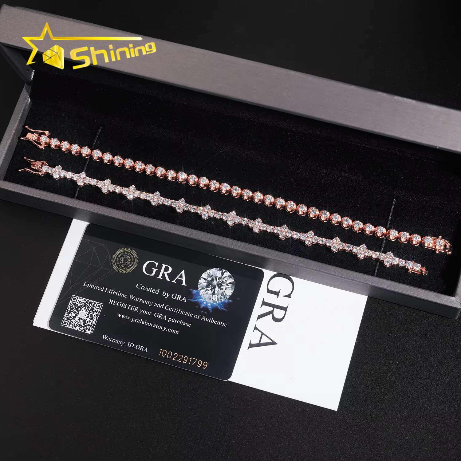 Hip Hop Luxury Jewelry 925 Pure Silver 3mm 4mm Cross Moissanite Tennis Bracelet Diamond VVS Moissanite Bracelet