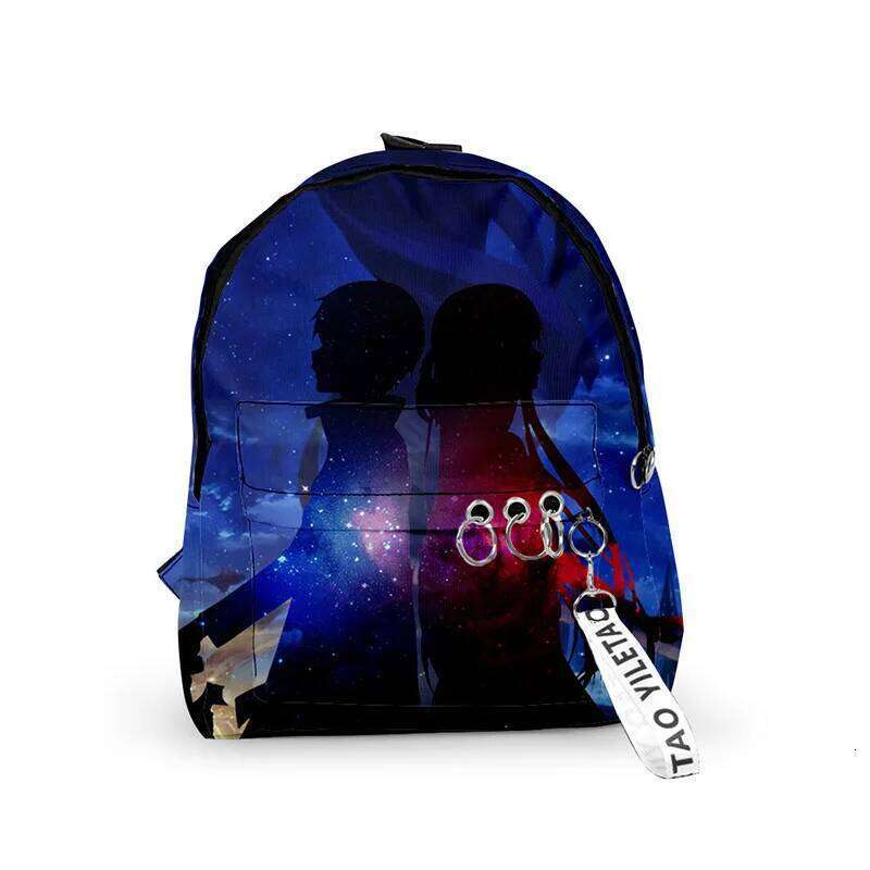 Fashion Anime Sword Art Online Boys/Girls pupil School Bags 3D Print Keychains Oxford Waterproof Cute Small Backpacks