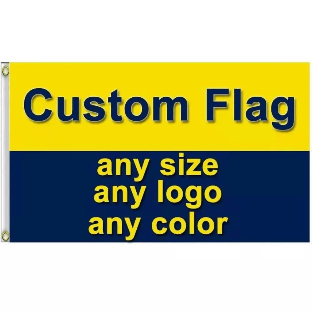 Custom Logo Flag OEM DIY Digital Printing By Your Own Idea Customize Print Banner Any Color With Grommets