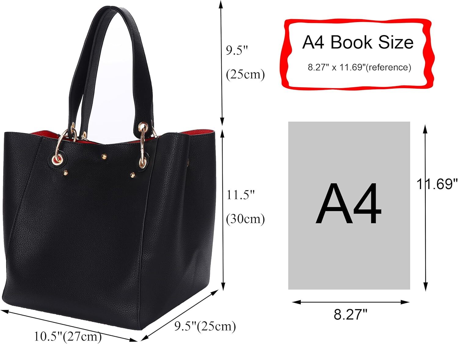 DHGM Large Work Tote Bag for Women Designer Purses and Handbags Big Bucket bags Ladies Travel Crossbody Purse