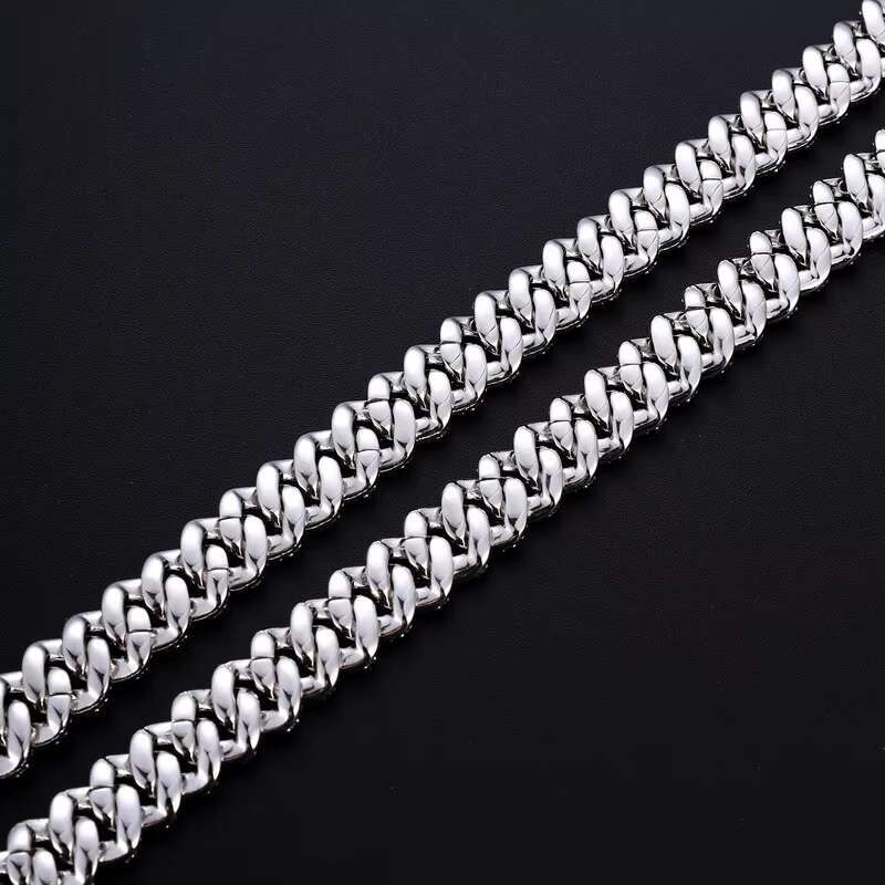 12mm 2 Rows Cuban Bracelet D VVS Lab Diamond Cuban Link Chain Iced Out 925 Silver Hiphop Moissanite Chain Cuban Necklace