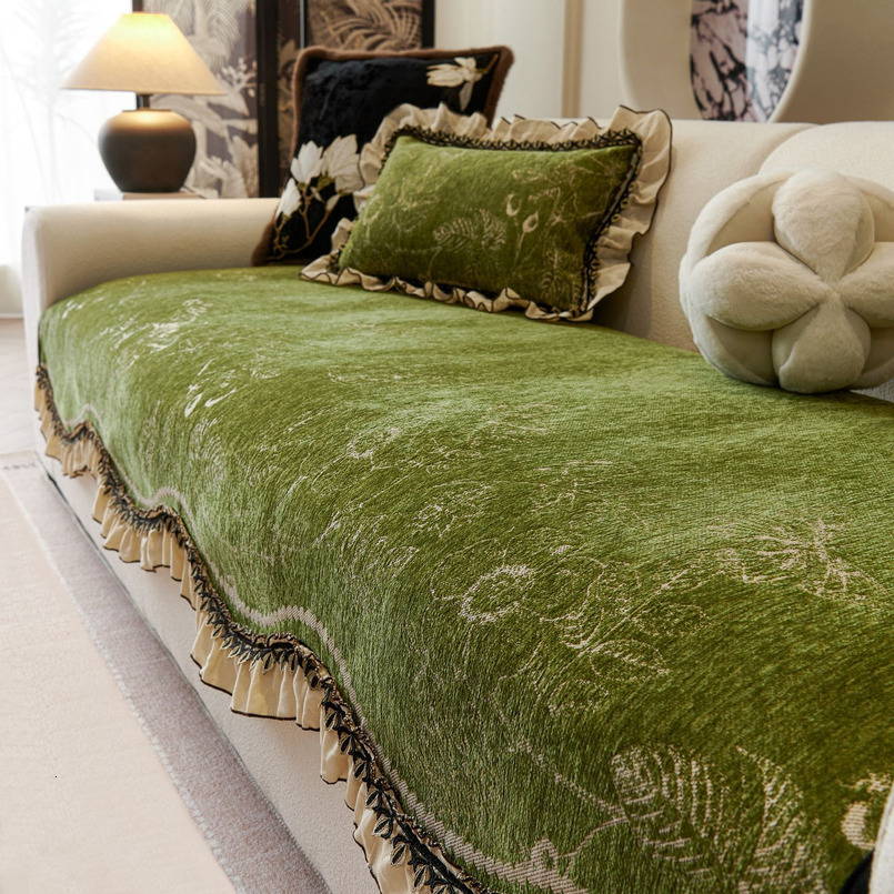 French Style Light Luxury Chenille All Seasons 2025 New High-end Non-slip Seat Cushion Sofa Cover