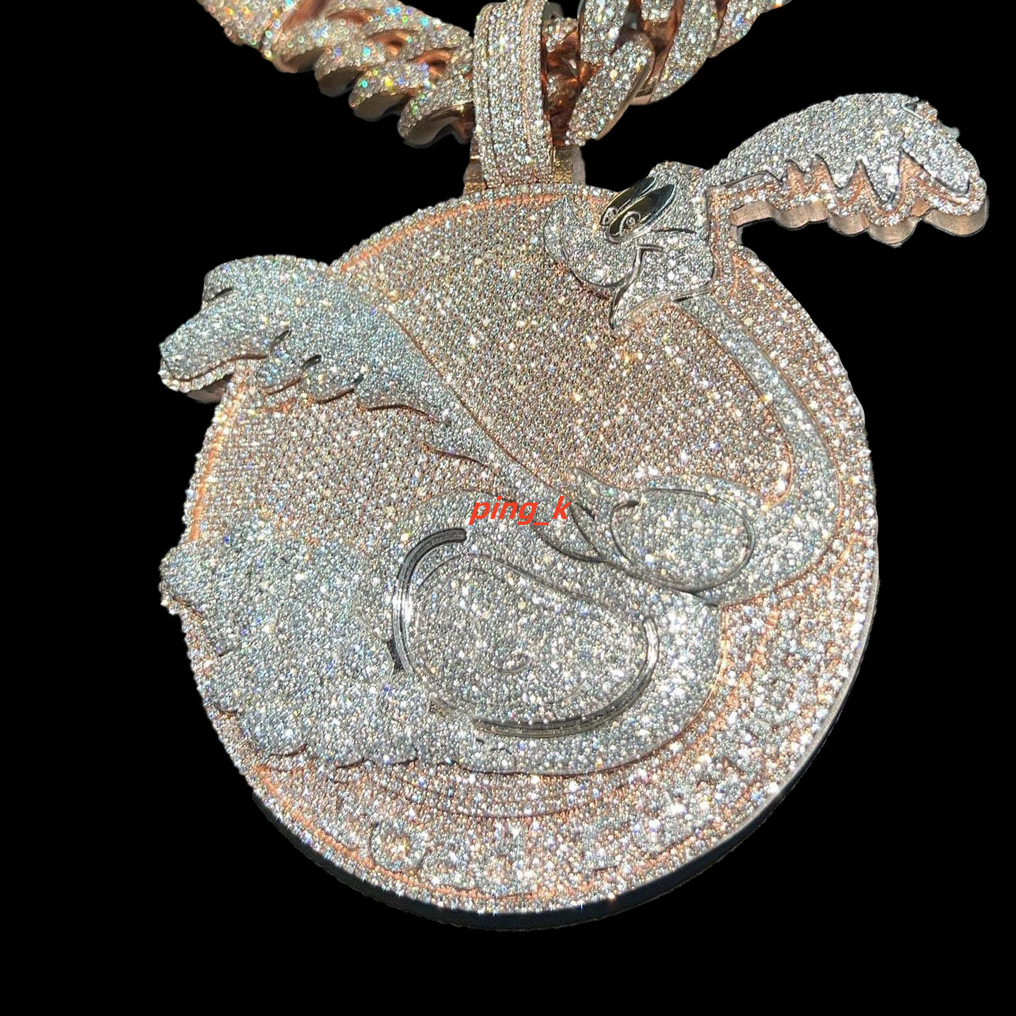 Hiphop Iced Out Pendant 925 Sterling Silver Two Tone Round Medal Pass Diamond Tester Custom Moissanite Pendant