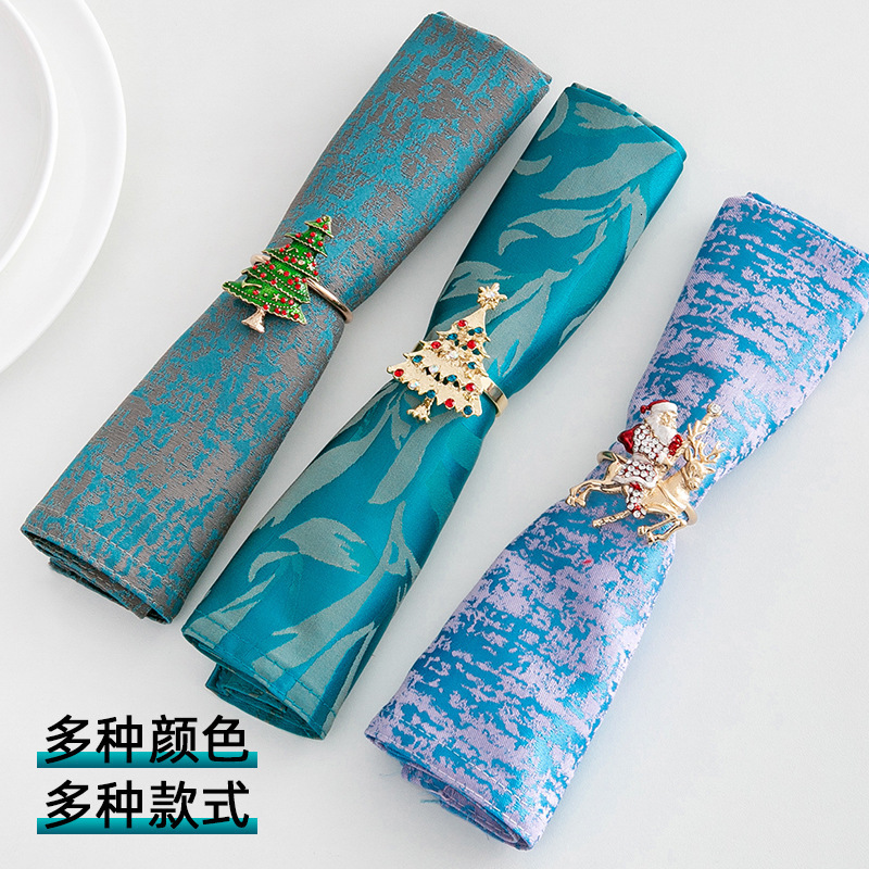 2 Pieces Jacquard-patterned cloth towel with thick woven jacquard Personalized Monogrammed Classic Wedding napkin 240620