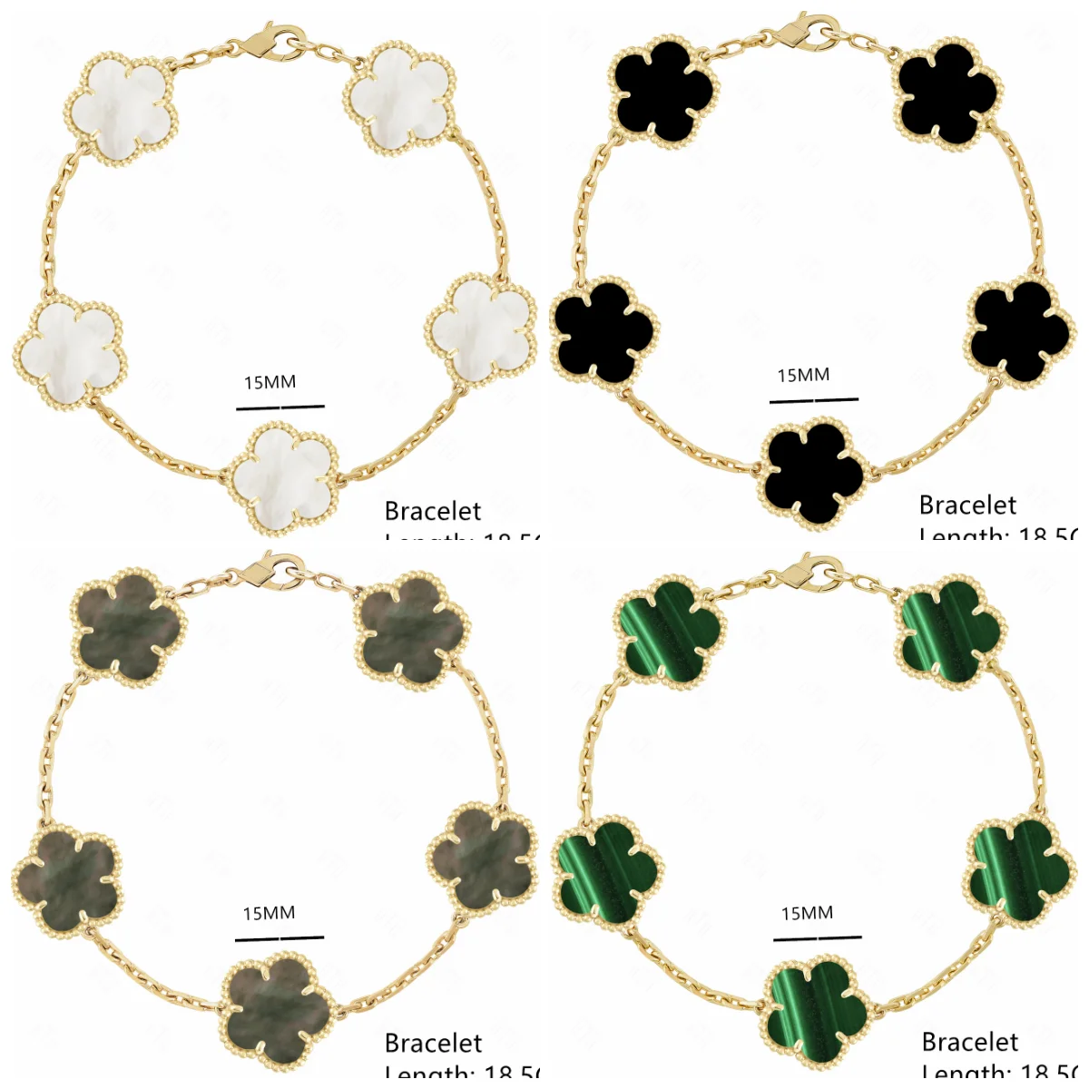 Hot Selling High Quality Fashion Brand Clover Bracelet Natural Mother of Pearl Bracelet Gold Silver Bracelet for Women