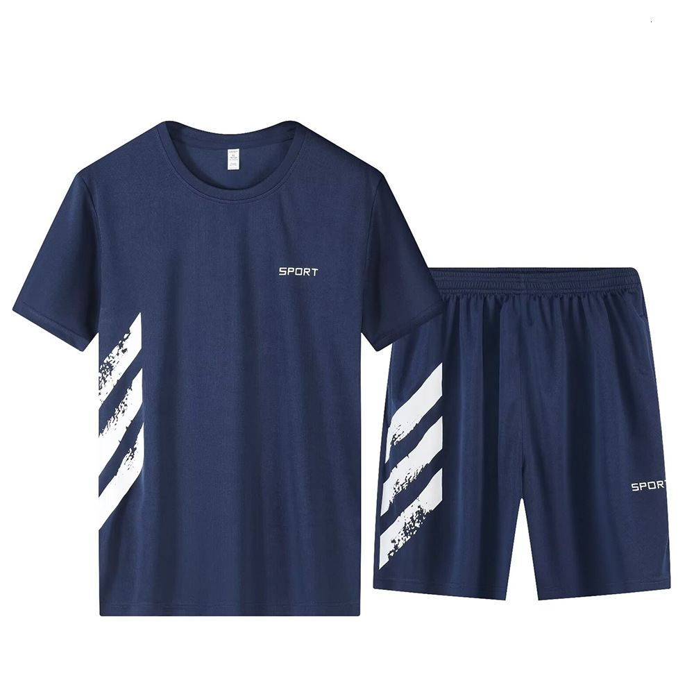 Short Sleeve Unisex Casual Quick-Dry Clothing Set Women Outdoor Thin Loose Sports Suit Spring Autumn Men