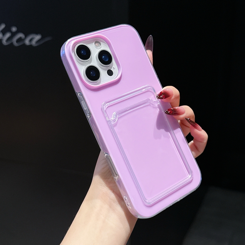 Card Pocket Cases For Iphone 16 Plus 15 Pro Max 14 13 12 11 Iphone16 Hard PC Soft TPU Luxury Fashion Crystal Credit ID Card Slot Mobile Phone Back Cov