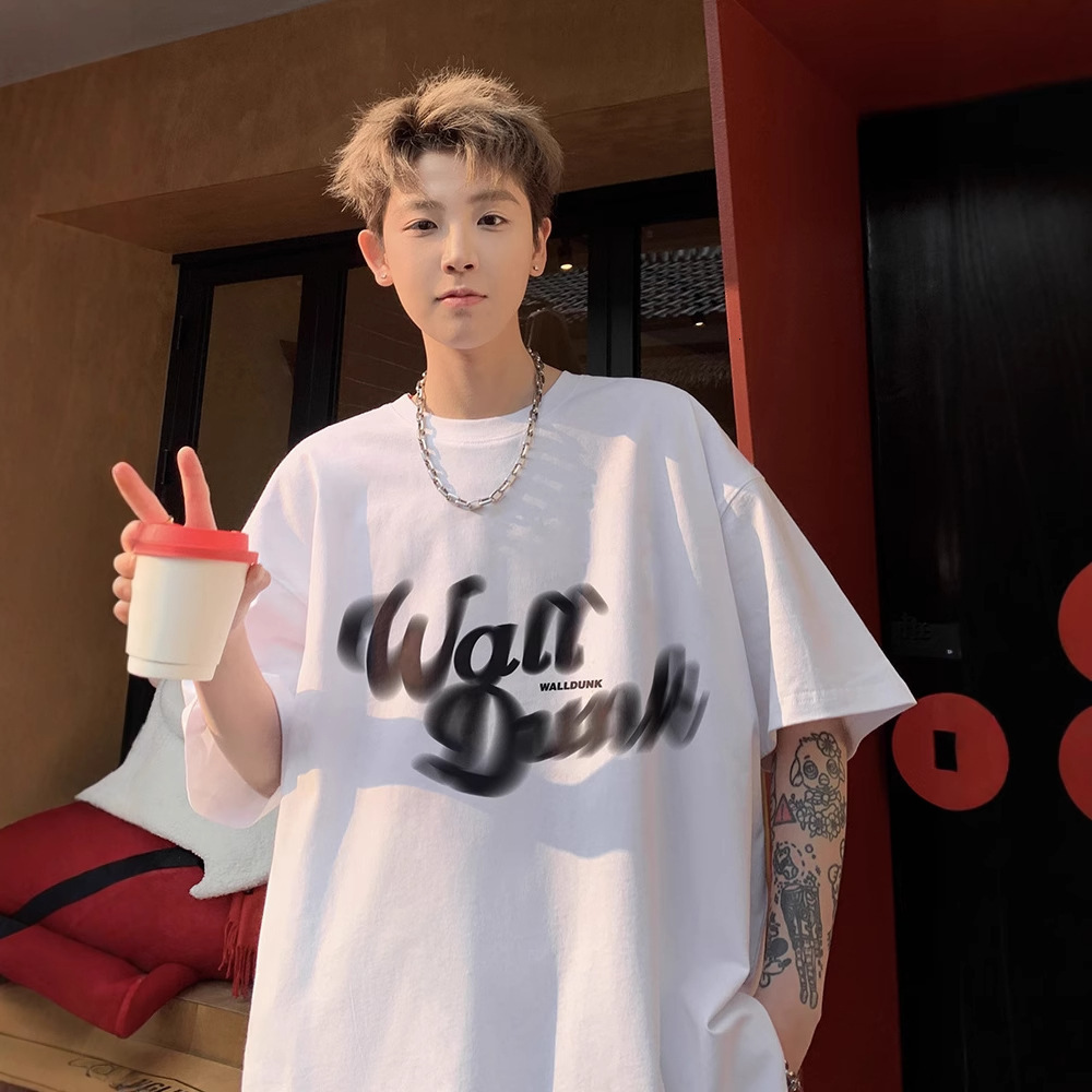 Skin-friendly Breathable Youth Short Sleeve T-shirt Designer Short Sleeves Men's Summer American Style Trendy Loose Heavyweight Half Sleeve Tee S