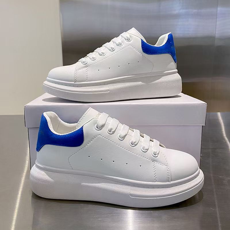 Cowhide Sneakers For Women Casual Shoes Autumn New Thick Soled Flat Height Increasing Casual Sports Shoes Big White Shoes