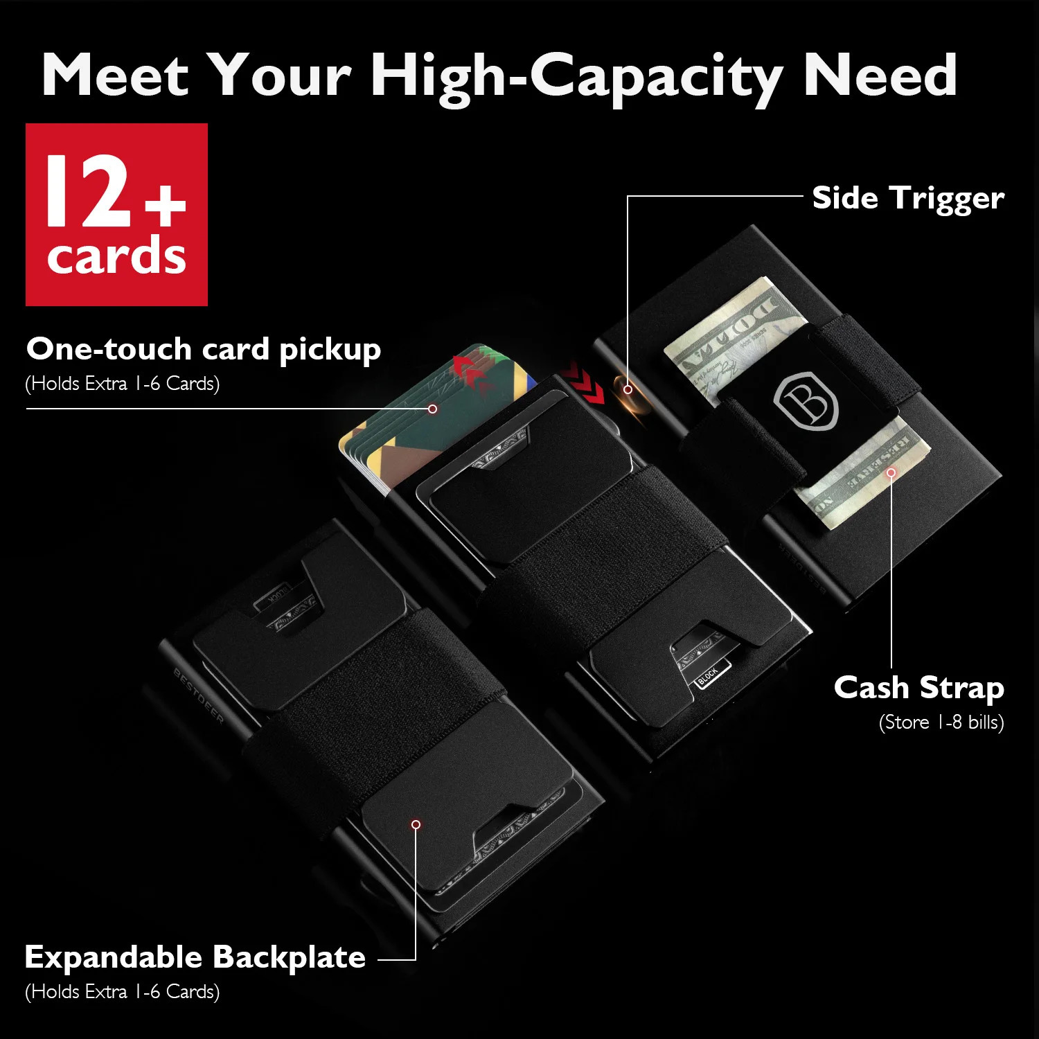 IWANTIT Slim Pop Up Wallet Minimalist Credit Card Holder For Men And Women RFID Blocking Mini Metal Case Holiday Gift Fallow 250701
