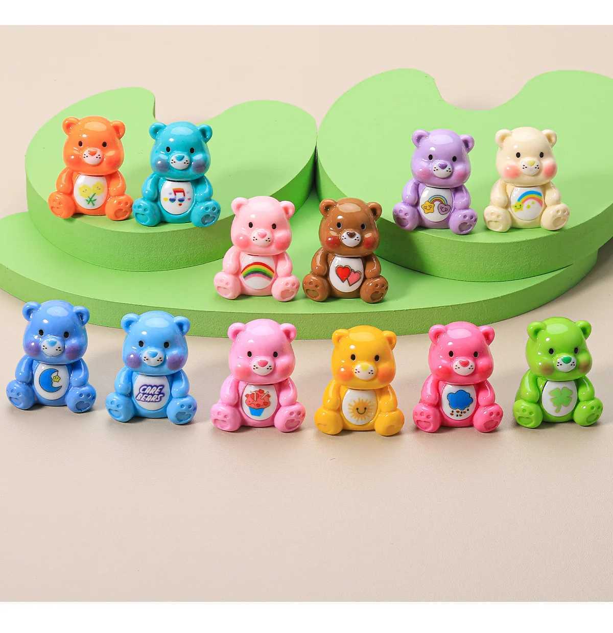 Rainbow Bear Peripheral DIY Resin Accories Three-Dimensional Cartoon Model Keychain Pendant Car Small Ornaments W250703