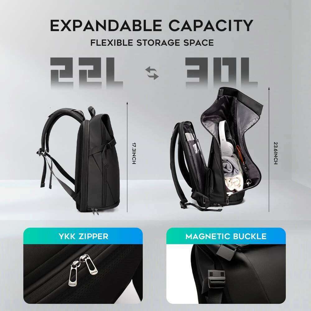 Designer Bag Bange Men Fashion 15.6 Inch Multifunctional Waterproof Backpack Daily Travel Bag Casual School Rucksack With Buckle