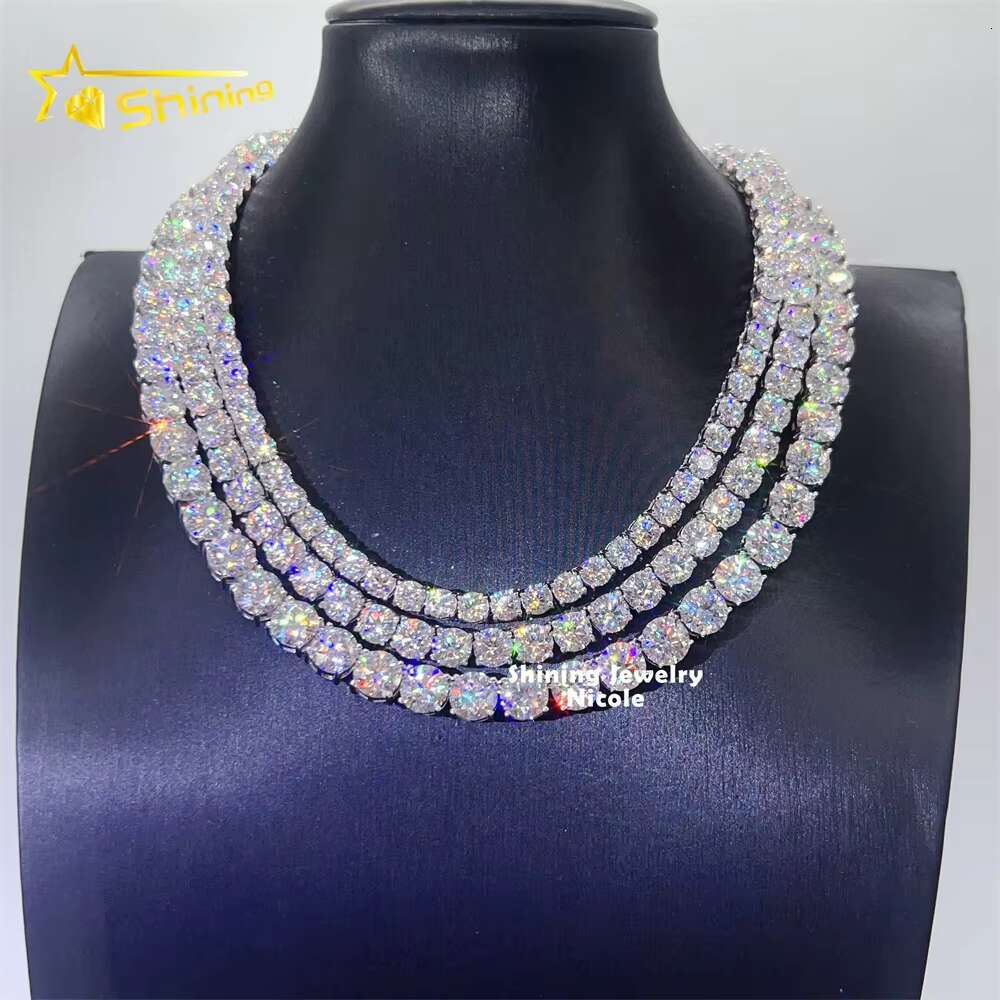 Luxury Jewelry 925 Sterling Silver Bracelet Diamond Moissanite Tennis Chain Hip Hop Fashion GRA Certified Iced Out
