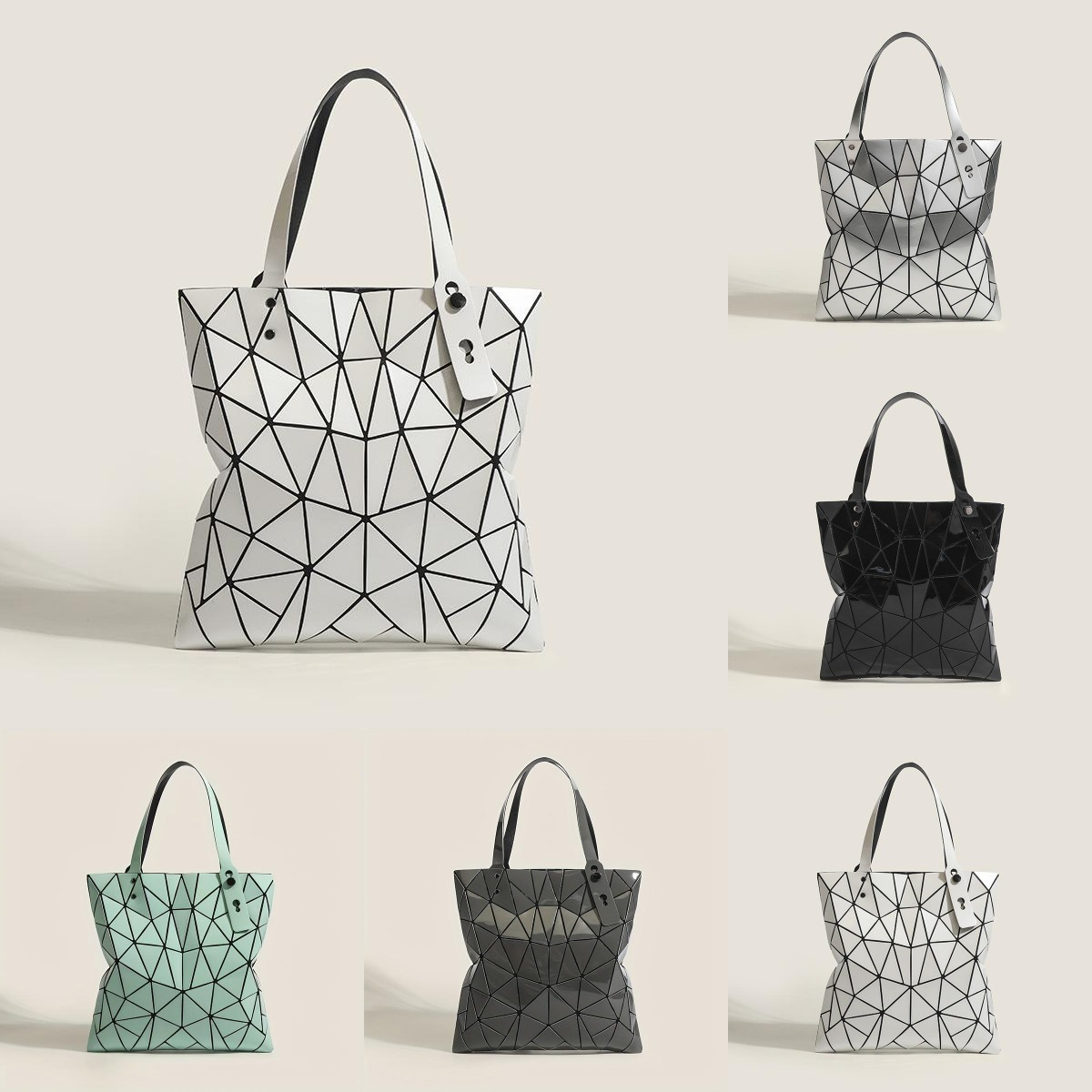 Shoulder Clutch Bags crossbody Women's tote bag 2025 handbag trendy geometric splicing diamond grid tote bag versatile flower hand-held single ha