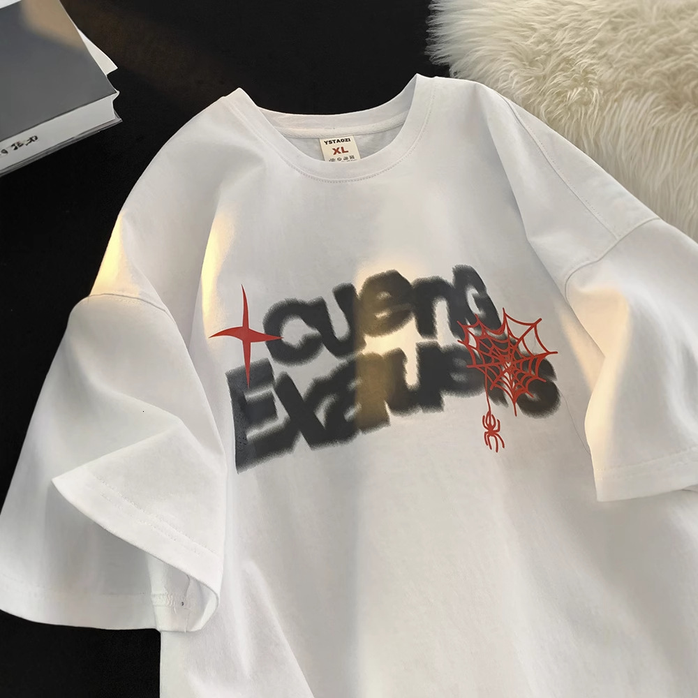 Designer Short Sleeves Anti-wrinkle Letter Short Sleeve T-shirt For Men Summer American Style Trendy Versatile Top Youth Heavyweight Half Sleeve Cloth