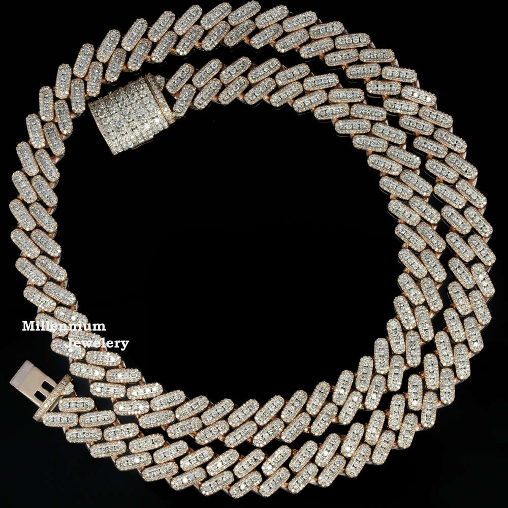 13MM Exceptional 20.73 Ct Moissanite Cuban Chain 18 to 22 Inch Fully Diamond Iced Out Hip Hop Cuban Chain for Men and Women