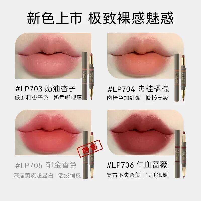 OUTOFOFFICE Double-ended Liner Matte Long-Lasting Waterproof Lipstick Sexy Red Lip Pencil Makeup Cosmetics X250703