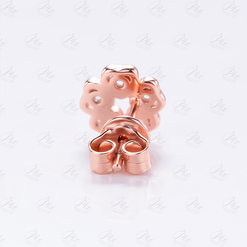Wholesale Flower Shape Tiny Moissanite Stud Earrings Rose Gold 925 Sterling Silver Hypoallergenic Moissanite Small Earring for Women