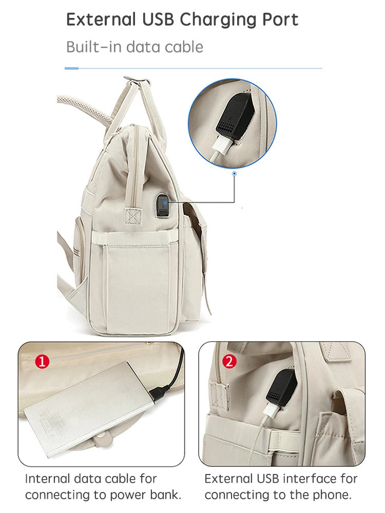 Pangdube Baby Nappy Bag with 2 Stroller Hooks Mummy Backpack Waterproof Outdoor Travel Mommy Maternity for Stuff w250703