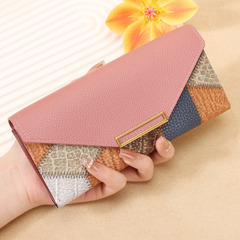 Designer Wallet Wallet 2025 New Luxury Bag Women Korean Style Trendy Personality Long Fresh Multi-functional Buckle Japanese Korean Retro Thin Coin Pu