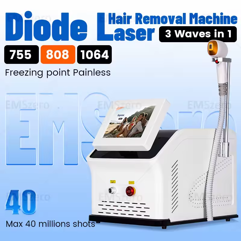 Professional 808NM Laser Diode Hair Removal Machine High Power Ice Platinum 755NM 808NM 1064NM