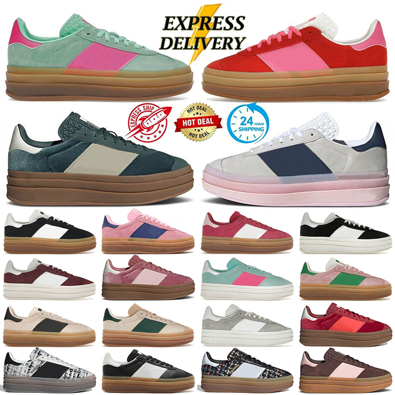 Designer Gazells Bold platform sneakers Shoes chaussure for mens womens Pink Glow women trainers scarpe Plate-forme casual luxury fashion
