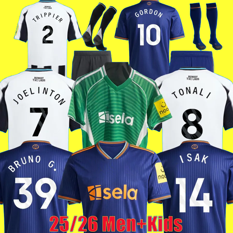 ISAK BRUNO G. 24 25 26 NEwcaslTE united Soccer Jerseys TONALI GORDON newcaste 2025 2026 football shirt JOELINTON NUFC jersey Men Kids kit sets Pre Match Kits