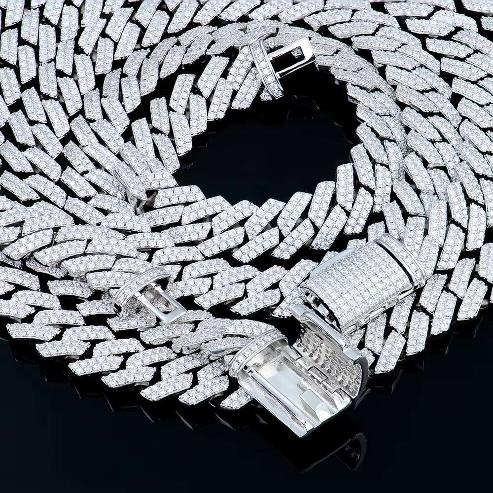 New Store Discount Wholesale Hiphop 10mm Infinity 925 Silver Miami Men Iced Out Vvs Diamond Moissanite Cuban Link Chain Necklace
