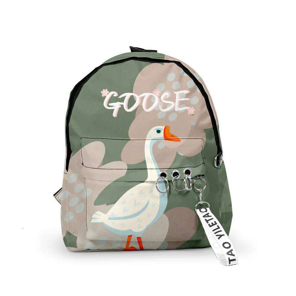 Fashion Novelty Goose element Boys/Girls pupil School Bags 3D Print Keychains Oxford Waterproof Cute Small Backpacks