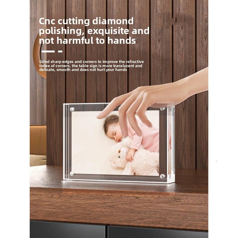 Acrylic Double-Sided Transparent Display Frame Creative Photo Holder 3568 Crystal Glass Tabletop H260306