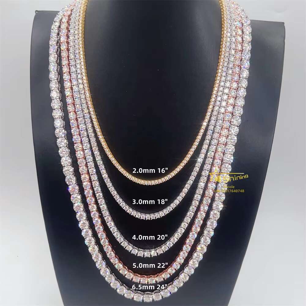 Luxury Jewelry 925 Sterling Silver Bracelet Diamond Moissanite Tennis Chain Hip Hop Fashion GRA Certified Iced Out