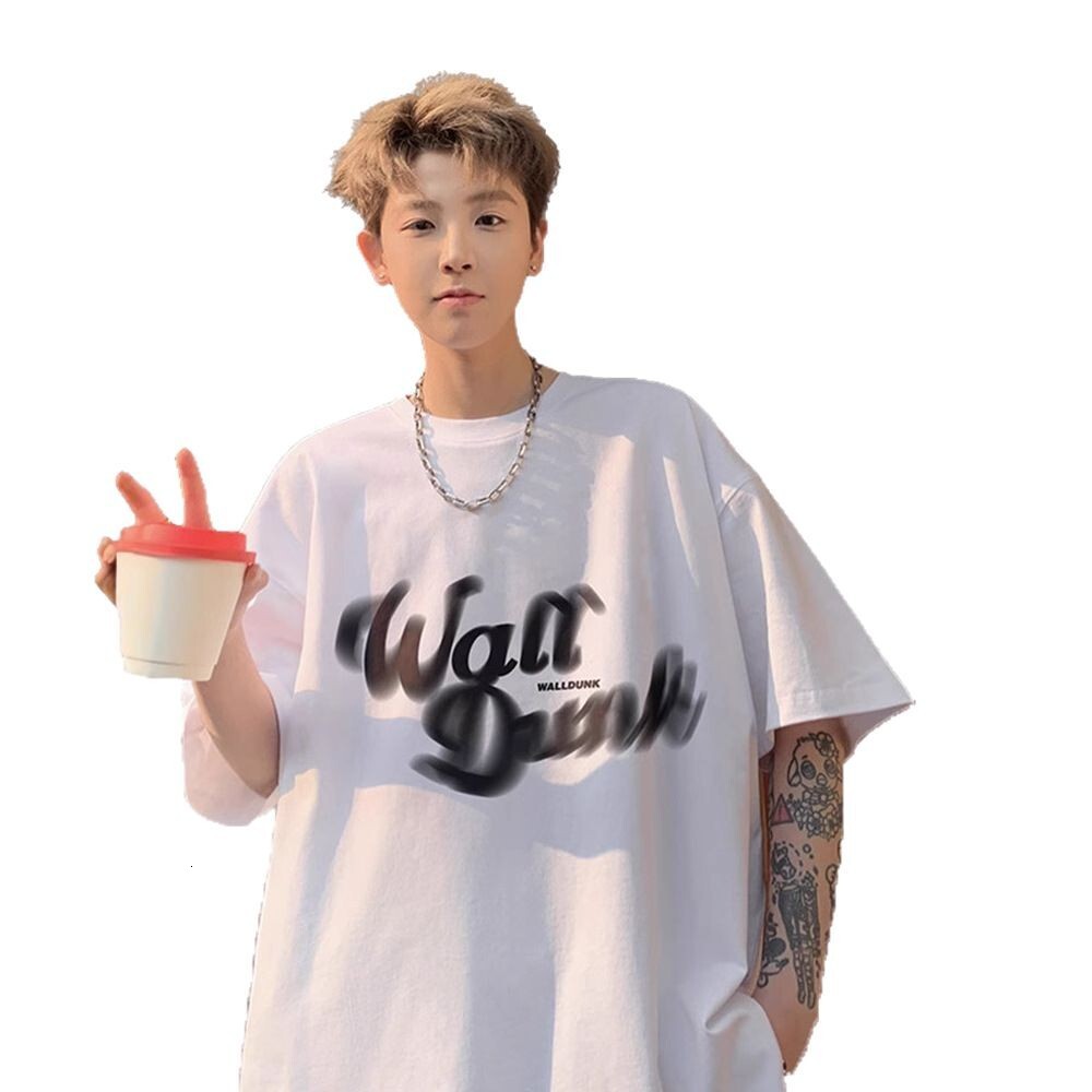 Skin-friendly Breathable Youth Short Sleeve T-shirt Designer Short Sleeves Men's Summer American Style Trendy Loose Heavyweight Half Sleeve Tee S