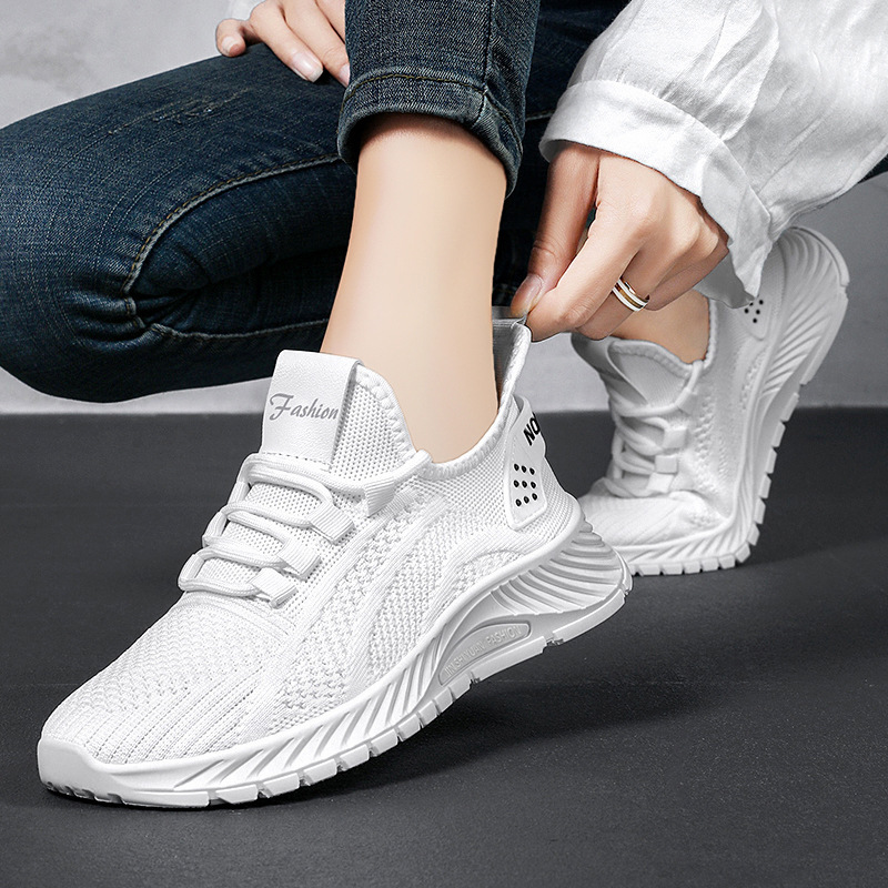 Women's cross-border plus size casual shoes, breathable sports shoes, designer shoes, women's multifunctional solid color running shoes