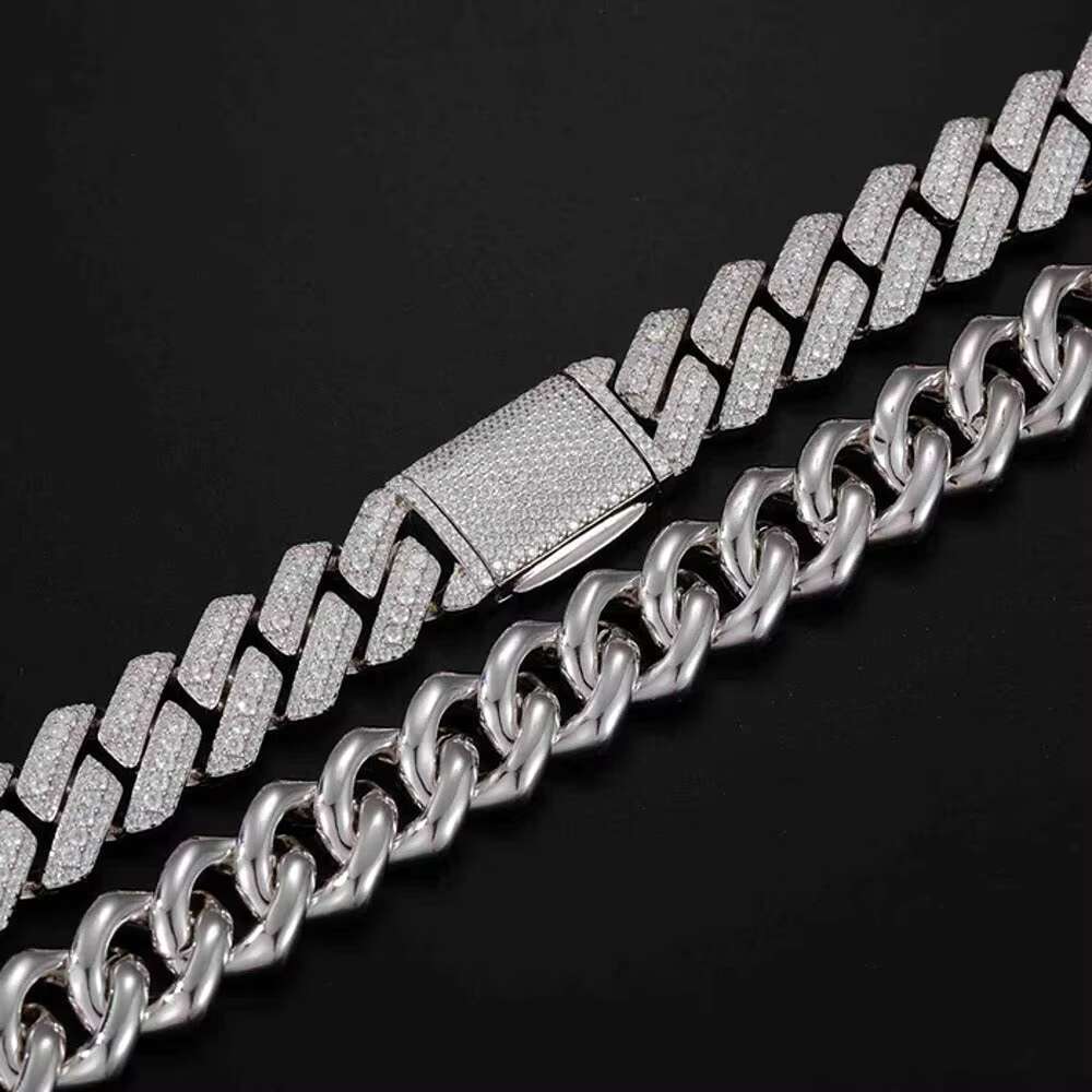 15MM Moissanite Diamond Hip Hop Cuban Chain Fashionable Jewelry