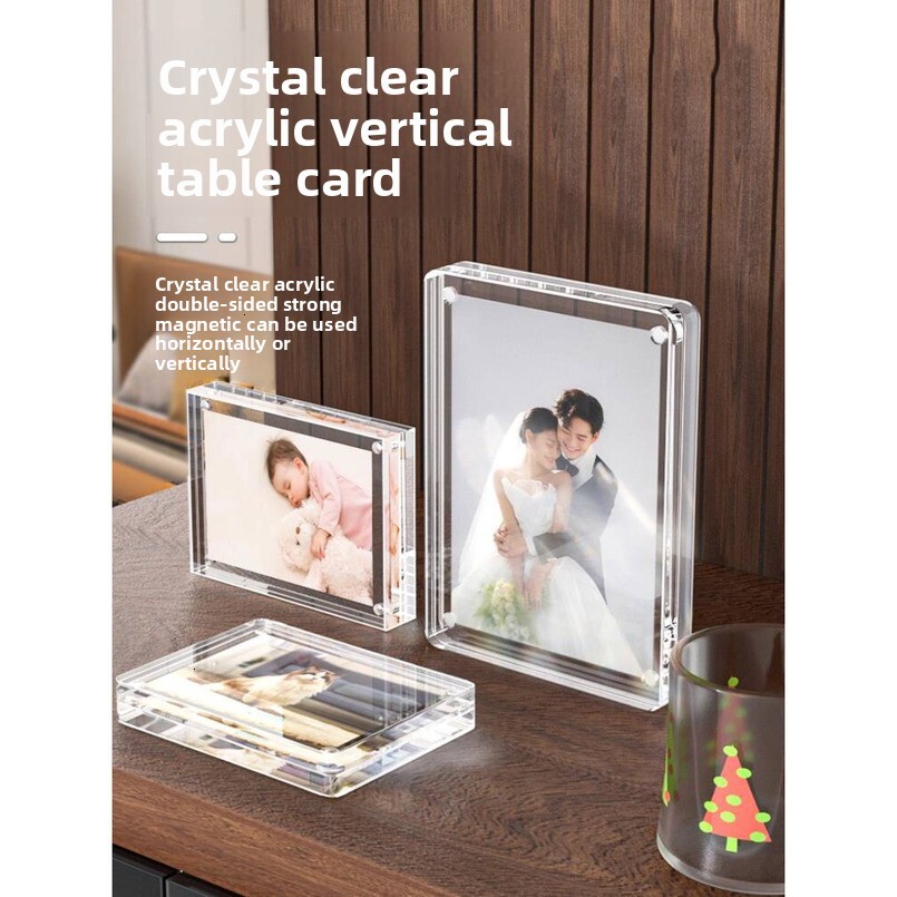 Acrylic Double-Sided Transparent Display Frame Creative Photo Holder 3568 Crystal Glass Tabletop H260306