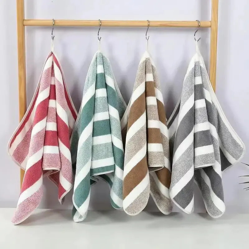 Striped Pattern Towel Set Soft Hand Bath Quick Drying Absorbent Towels For Bathroom 250703