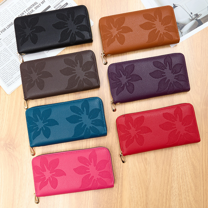 Designer Wallet 2025 Women's Wallet Female Style High-end Long Clutch Single Zipper Large Capacity Coin Luxury Bag Purse Phone Bag Horizontal Ver