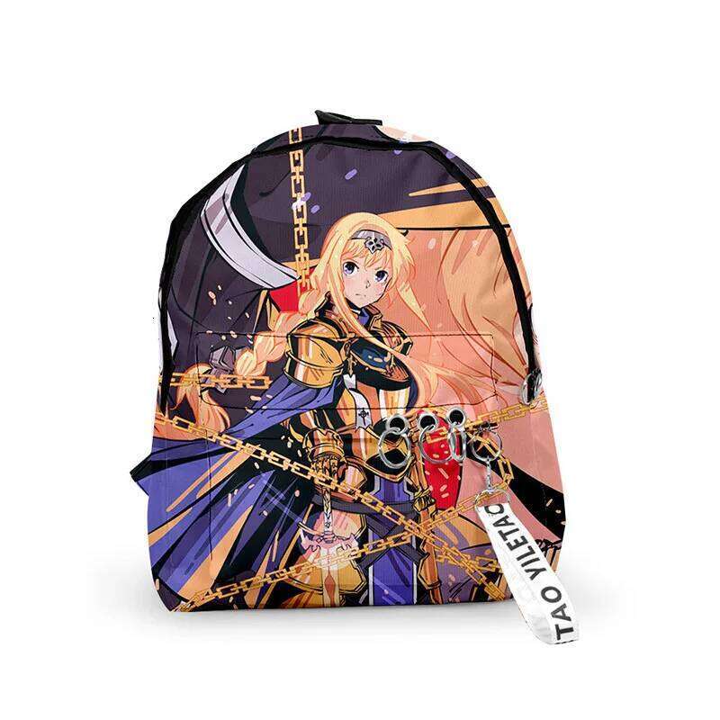 Fashion Anime Sword Art Online Boys/Girls pupil School Bags 3D Print Keychains Oxford Waterproof Cute Small Backpacks