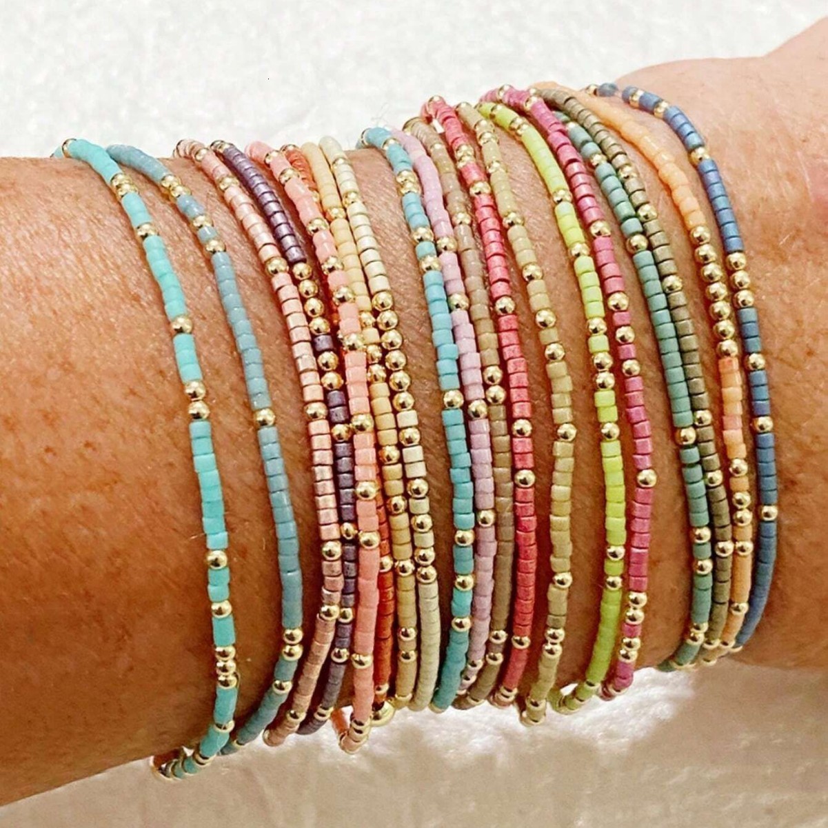 Selling Bohemian Style Colorful Beaded Bracelet Trendy Versatile Beach Vacation Style CCB Beaded Jewelry 250703