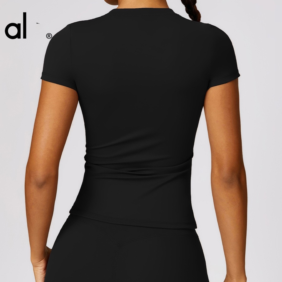 A0 Short Sleeve T-Shirt for Women, Quick-Dry Fitness Clothing, Outdoor Running Sports Round Neck Top, Tight-Fit Summer Yoga Shirt