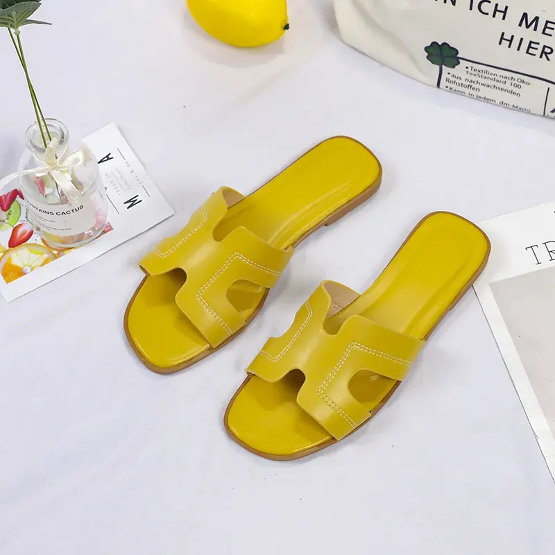 Designer Slippers Sandals Women's Fashion slippers Luxury Slide Rubber Brown Retro Leather Flat Shoes Summer Famous Brand luxurious Classic Outdo