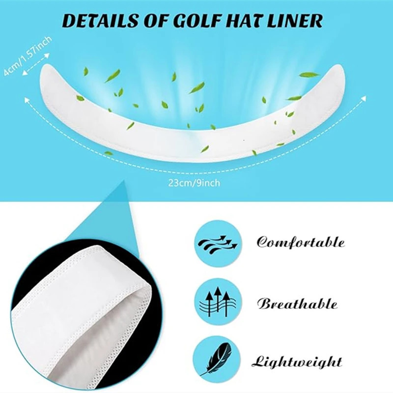 5010PCS Hat Sweat Absorber Stickers Summer Cap Liner Bands Sweatband Visor Hats Adhesive Absorbing Strips Pads Tools 250625