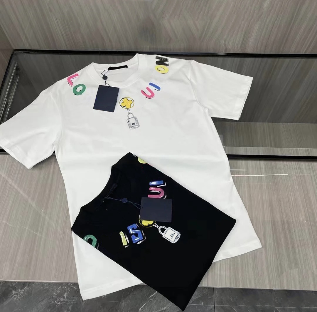 Summer new fashion men's and women's clothing casual T-shirt Paris brand designer fashion letter print round neck short-sleeved T-shirt